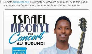 Leta y’u Burundi yahagaritse ibitaramo bya Israel Mbonyi