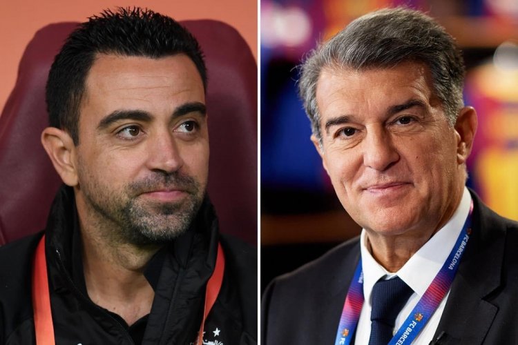 Perezida wa Fc Barcelona Joan Laporta yaciye amarenga kuri  Xavi Hernández