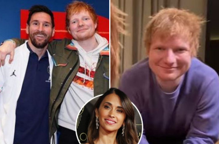 Ed Sheeran yoherereje umugore wa Lionel Messi ubutumwa bwihariye