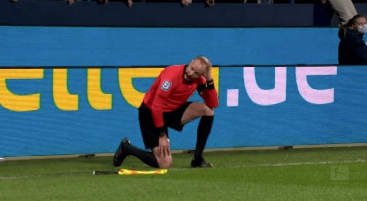 Umukino wahagaritswe nyuma y'uko umusifuzi akubiswe ikintu mu mutwe