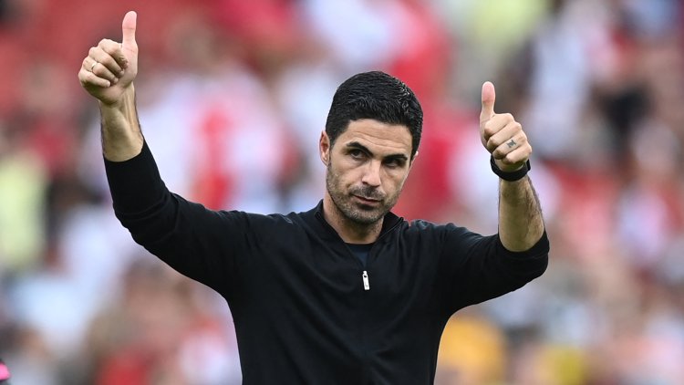 Mikel Arteta yateye abafana ba Arsenal kumwenyura