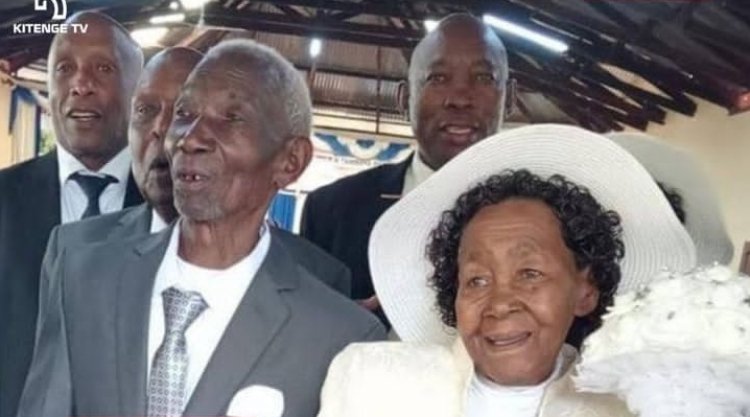Ibrahim Mboga w'imyaka 95 na Tabitha Wangui w'imyaka 90 basezeranye imbere y'Imana